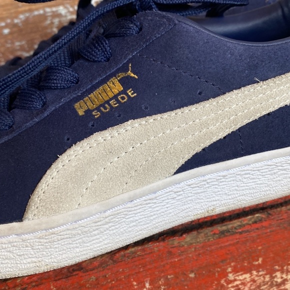 Puma Navy Suede Tennis Shoe - Picture 6 of 10
